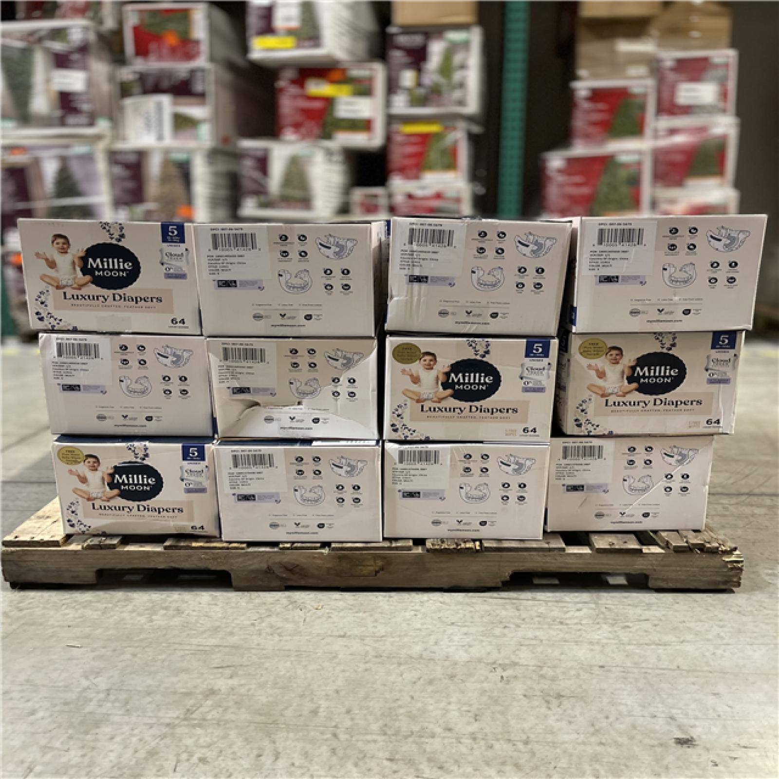DALLAS LOCATION - Millie Moon Luxury Disposable Diapers - Size 5 PALLET-(24 CASES)