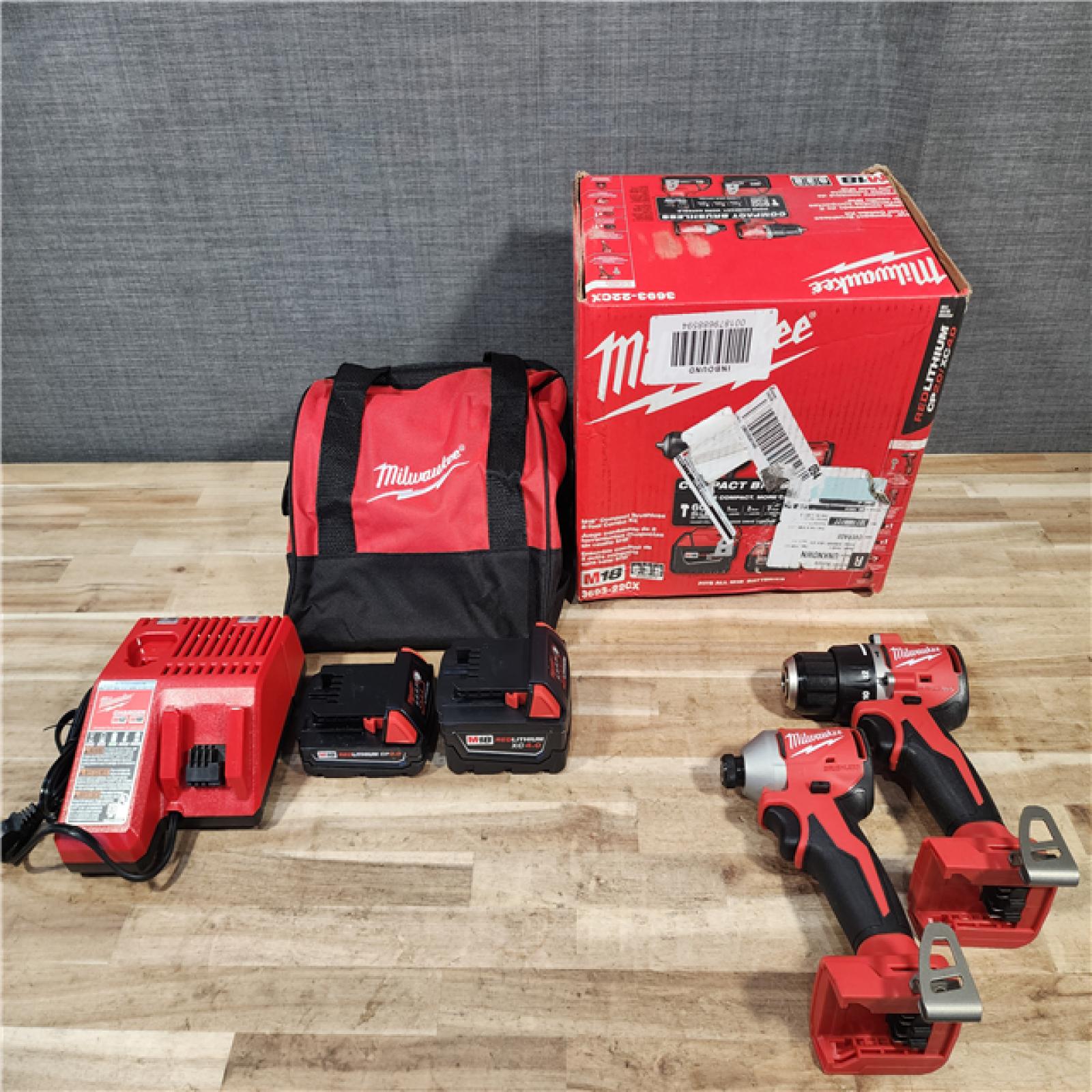 HOUSTON LOCATION - AS-IS Milwaukee 18-Volt Lithium-Ion Brushless Cordless Compact Hammer Drill/Impact Combo Kit