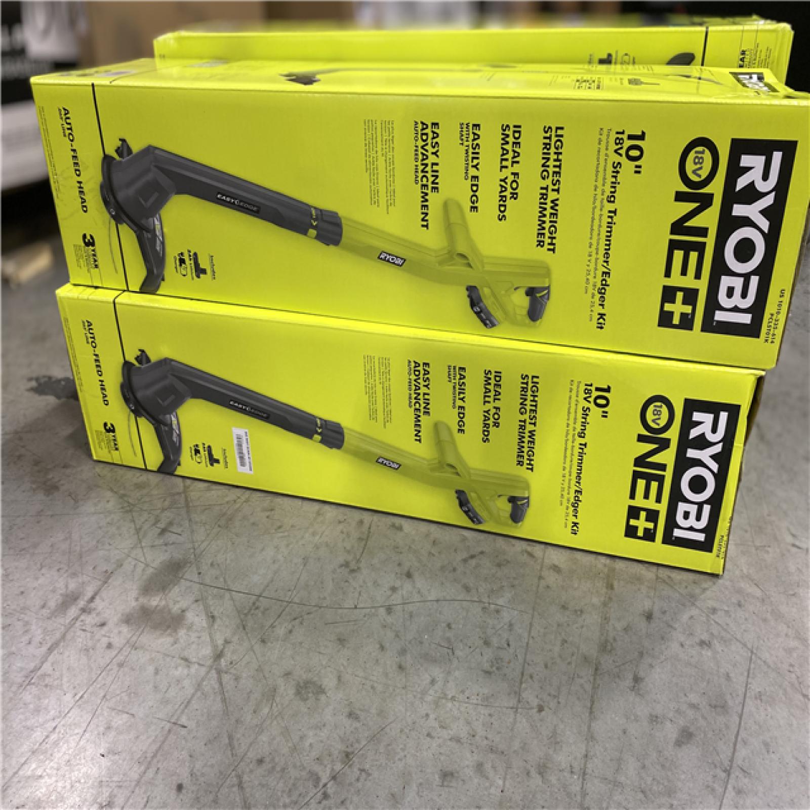 NEW! - RYOBI ONE+ 18V 10 in. Cordless Battery String Trimmer/Edger with 2.0 Ah Battery and Charger - (4 UNITS)