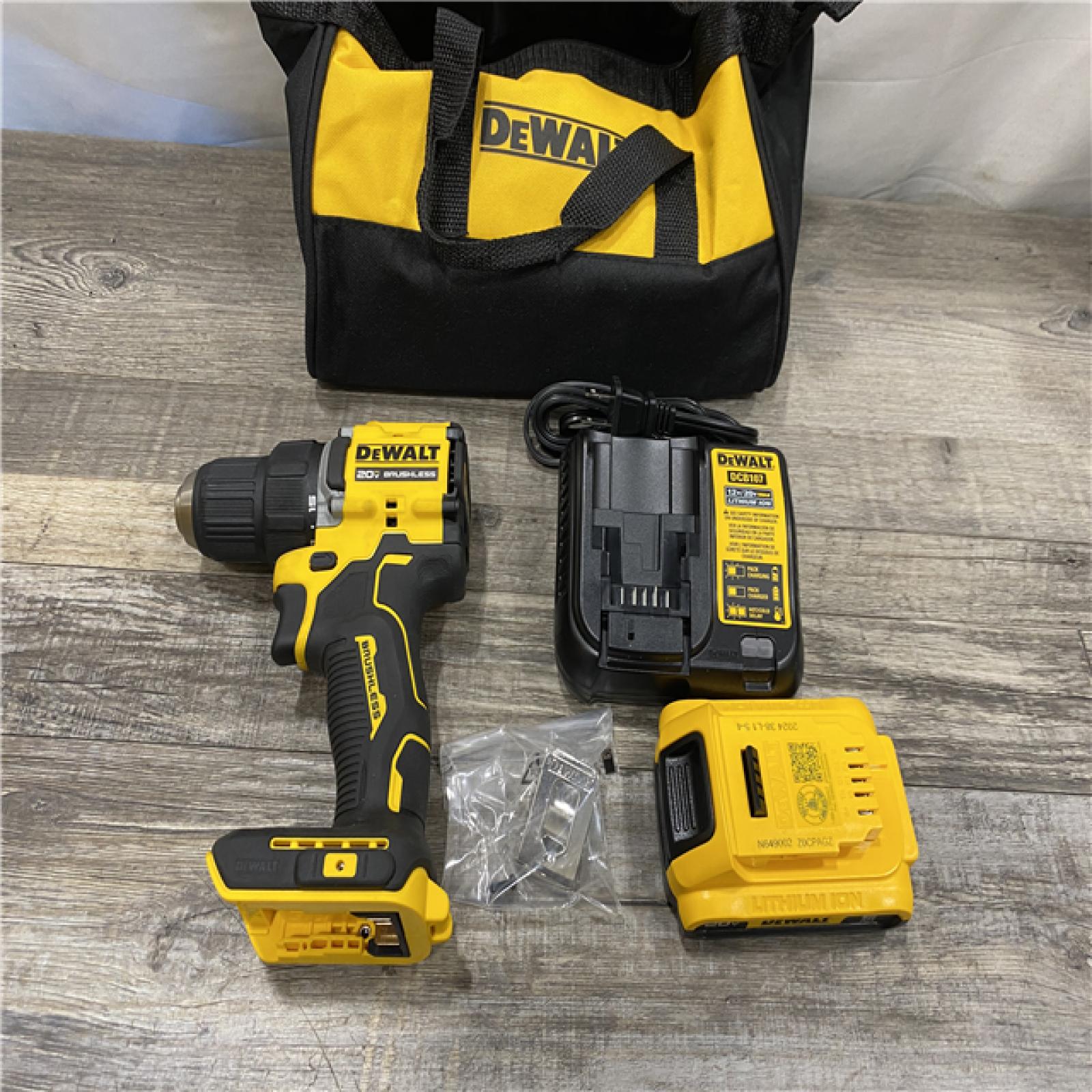 AS-IS DEWALT Atomic 20V Lithium-Ion Cordless Compact 1/2 in. Drill/Driver Kit