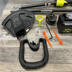 AS-IS RYOBI 40V HP Brushless Whisper Series 17 in. Cordless Battery Carbon Fiber Shaft String Trimmer Kit