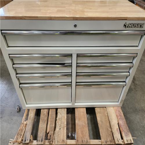 Phoenix LIKE NEW Husky Tool Storage 46 in. W x 18 in. D 9-Drawer Gloss White Mobile Workbench Cabinet