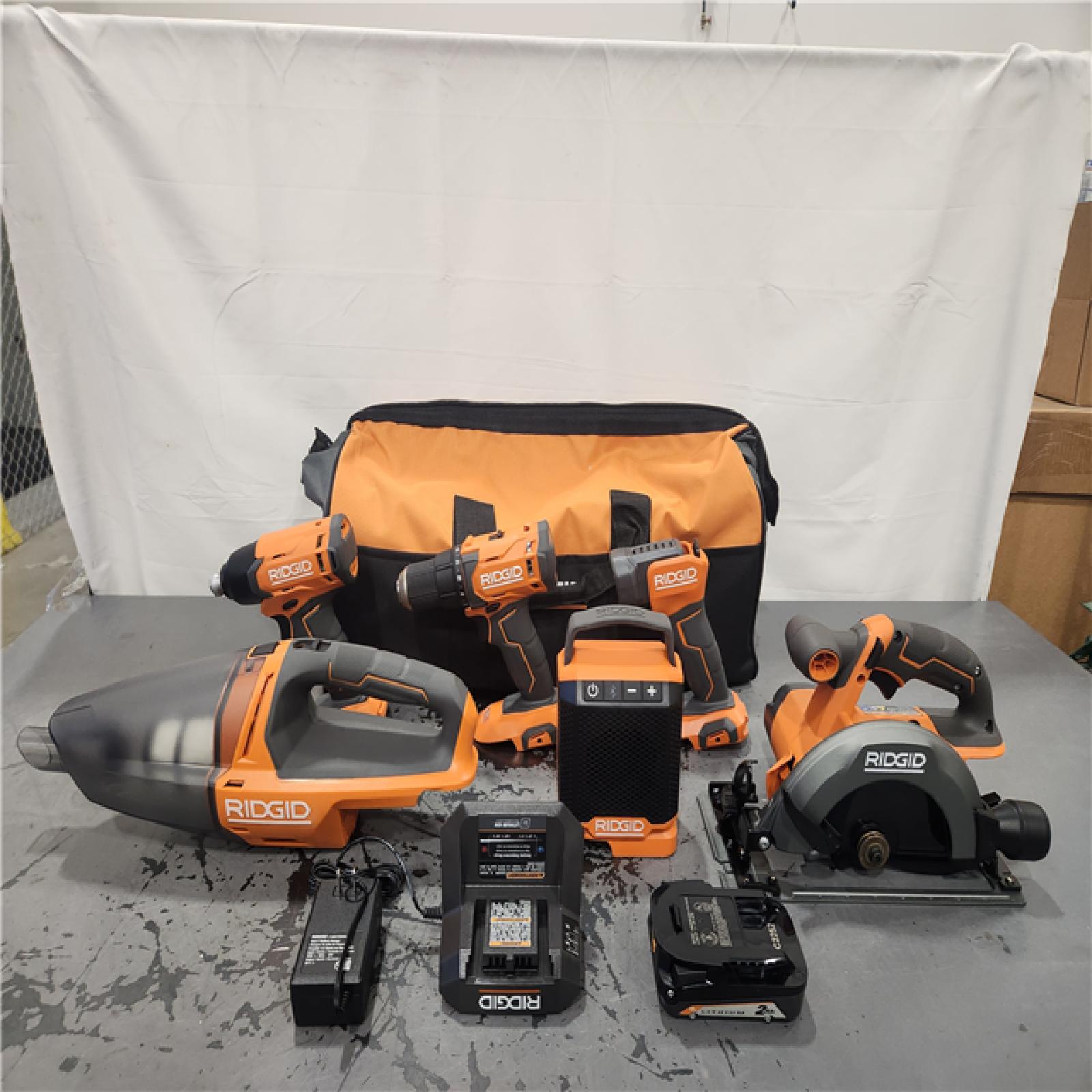 AS-IS- 18V Cordless 6-Tool Combo Kit with 2.0 Ah Battery  Charger  and Tool Bag