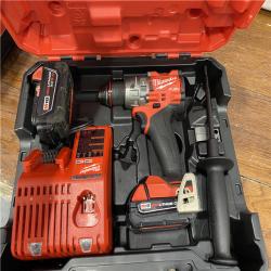 AS-IS Milwaukee 2904-22 Hammer Drill Driver Kit with Batteries  Charger & Tool Case  Red