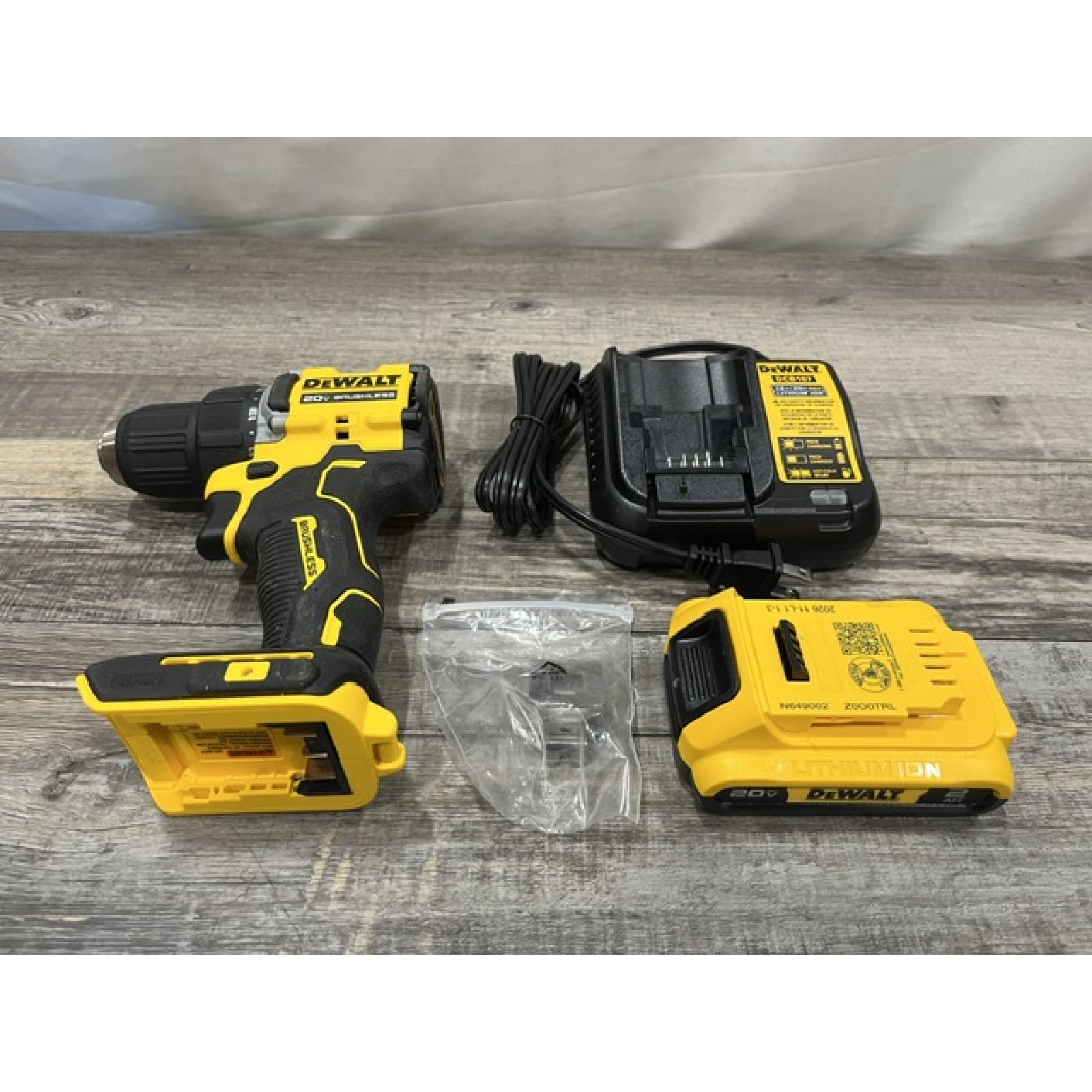 AS-IS DEWALT Atomic 20V Lithium-Ion Cordless Compact 1/2 in. Drill/Driver Kit