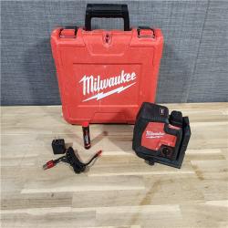 HOUSTON LOCATION - AS-IS Milwaukee 3521-21 4V Lithium-Ion Cordless USB Rechargeable Green Beam Cross Line Laser