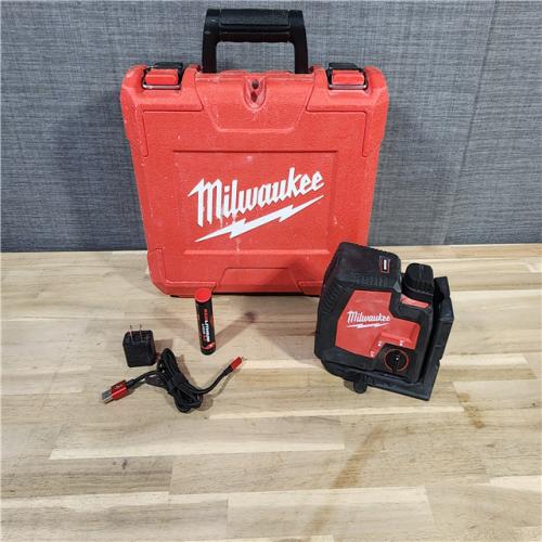 HOUSTON LOCATION - AS-IS Milwaukee 3521-21 4V Lithium-Ion Cordless USB Rechargeable Green Beam Cross Line Laser