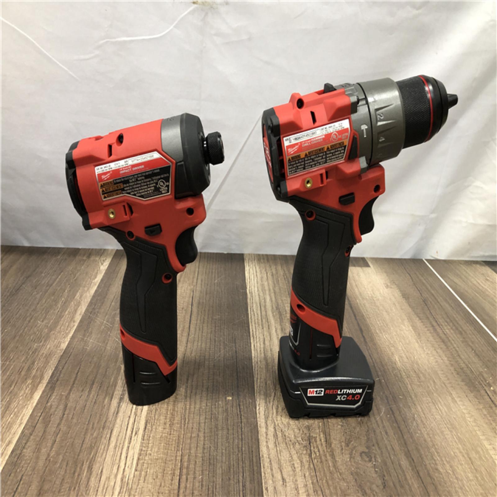 AS-IS Milwaukee FUEL 12-Volt Lithium-Ion Brushless Cordless Hammer Drill and Impact Driver Combo Kit