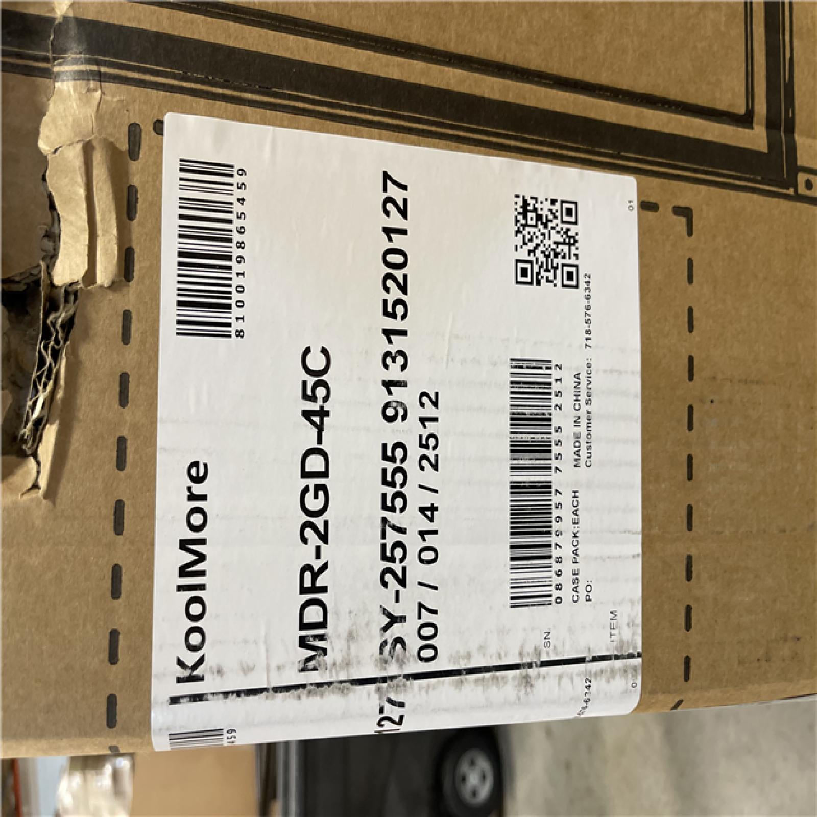 DALLAS LOCATION - Koolmore 53 in. Commercial Merchandiser Refrigerator with 2-Swinging Glass Doors  45 cu. ft and LED Lighting in Black.