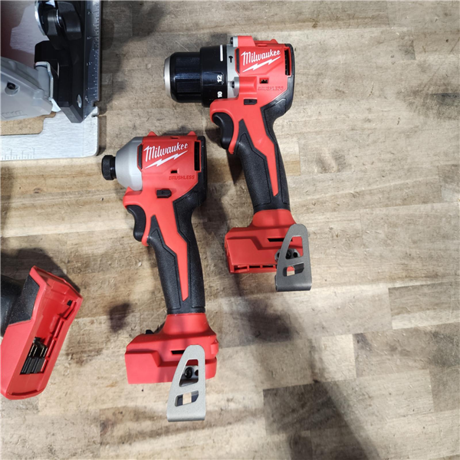 HOUSTON LOCATION - AS-IS Milwaukee M18 Cordless Brushless 4 Tool Combo Kit