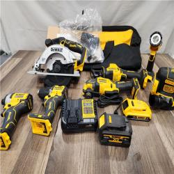 AS-IS DEWALT 20-Volt MAX Lithium-Ion Cordless 7-Tool Combo Kit with 2.0 Ah Battery, 5.0 Ah Battery and Charger