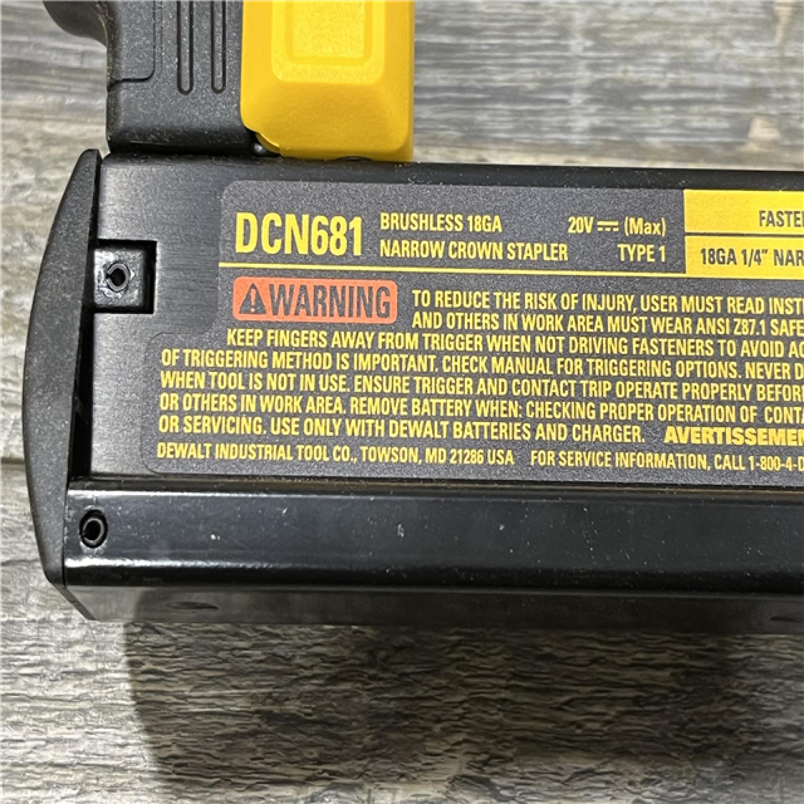 AS-IS DEWALT 20V MAX XR Lithium-Ion Cordless 18-Gauge Narrow Crown Stapler Kit