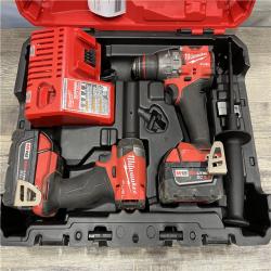 AS-IS Milwaukee FUEL 18V Lithium-Ion Brushless Cordless Hammer Drill and Impact Driver Combo Kit