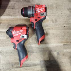 HOUSTON LOCATION - AS-IS Milwaukee M12 FUEL Cordless 2-Tool Combo Kit: 1/2Hammer Drill  1/4Hex Impact Driver 3497-22