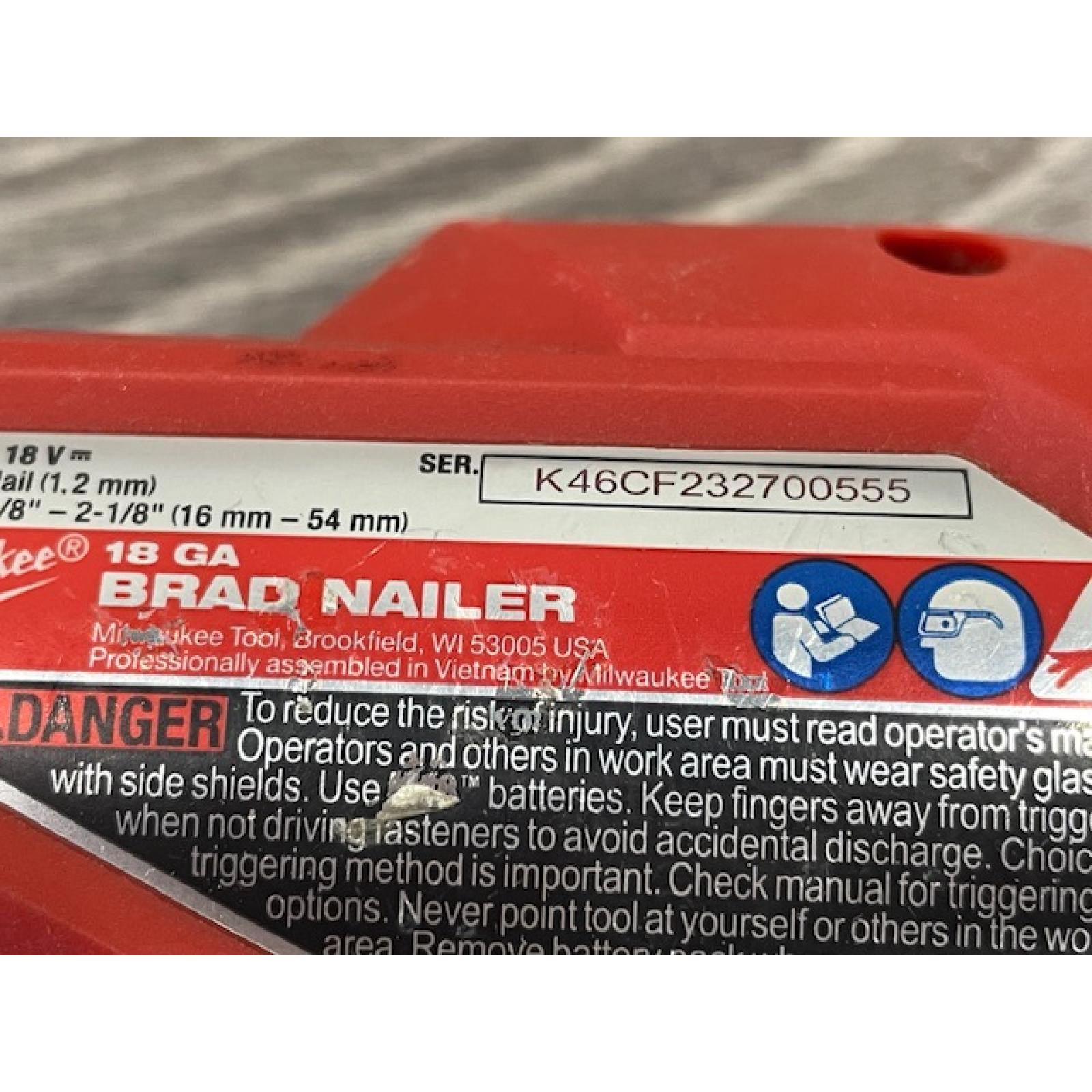 AS-IS Milwaukee FUEL 18-Volt Lithium-Ion Brushless Cordless Gen II 18-Gauge Brad Nailer (Tool-Only)
