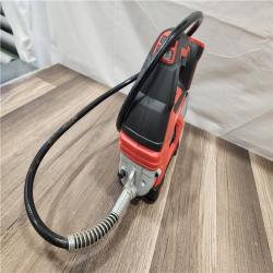 AS-IS- Milwaukee Tool 10 000 PSI 14 Oz Battery-Operated Grease Gun - 48 Flexible Hose  31 Strokes/oz