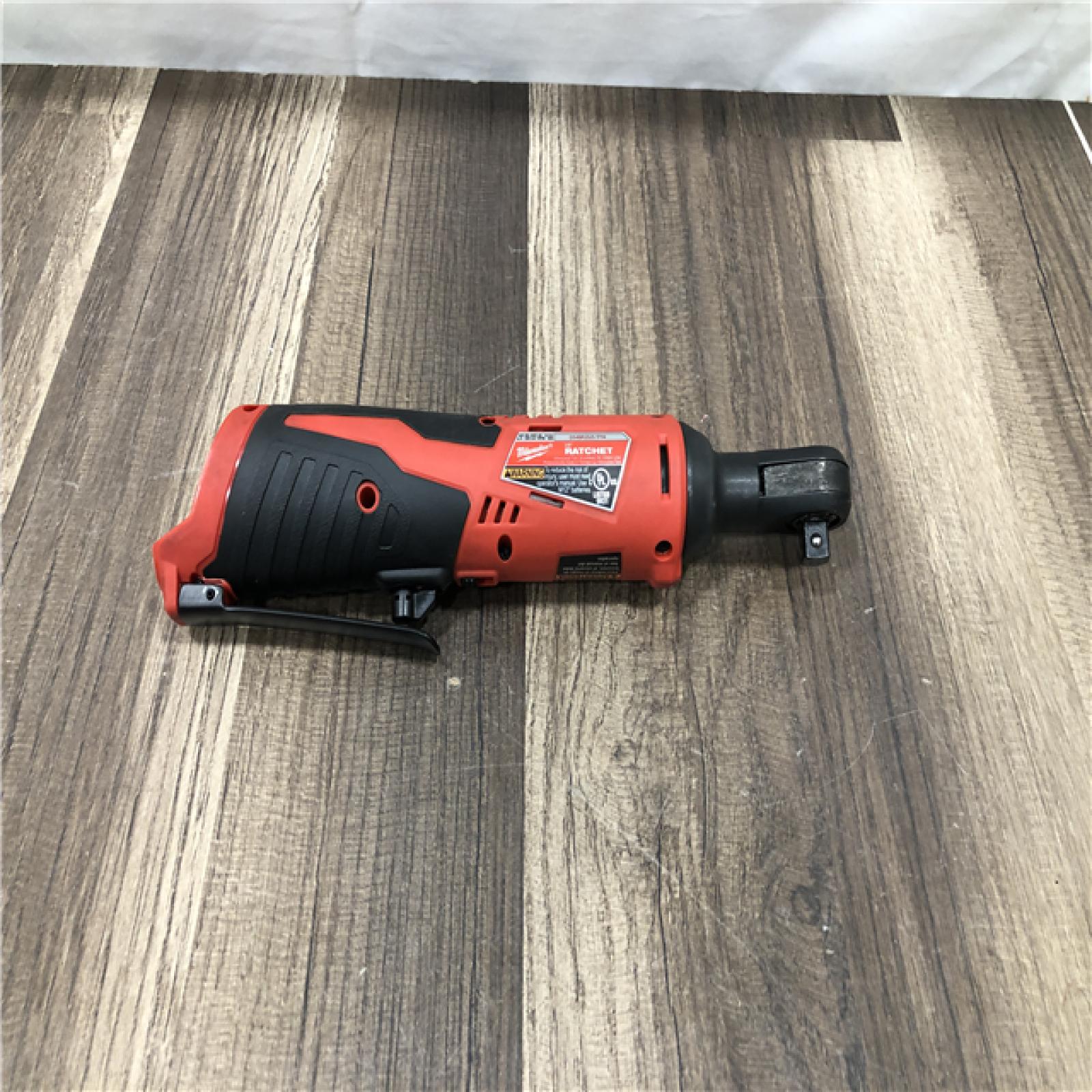 AS-IS Milwaukee M12 12V Lithium-Ion Cordless 3/8 in. Ratchet (Tool-Only)