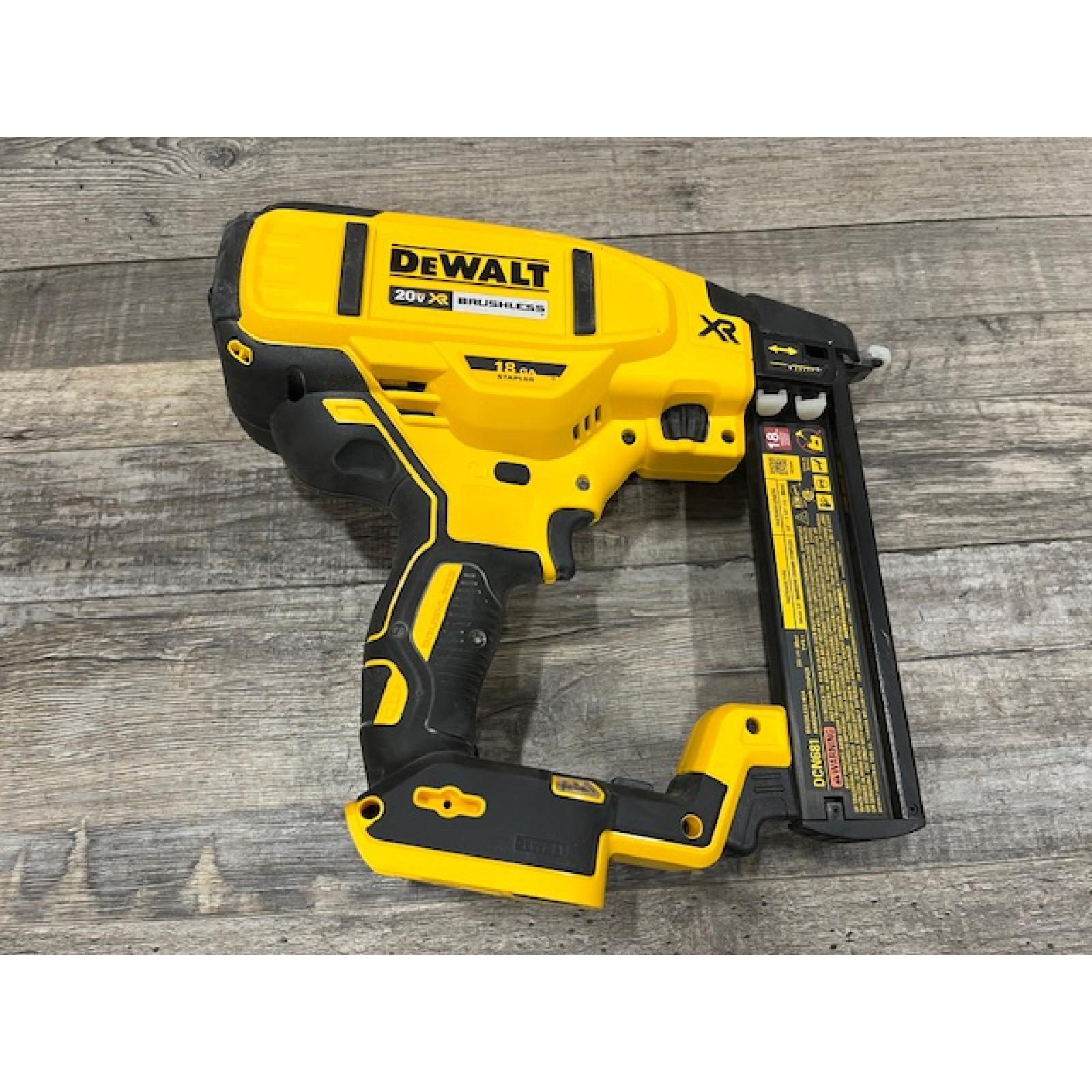 AS-IS DEWALT Cordless 18-Gauge Narrow Crown Stapler (Tool Only)