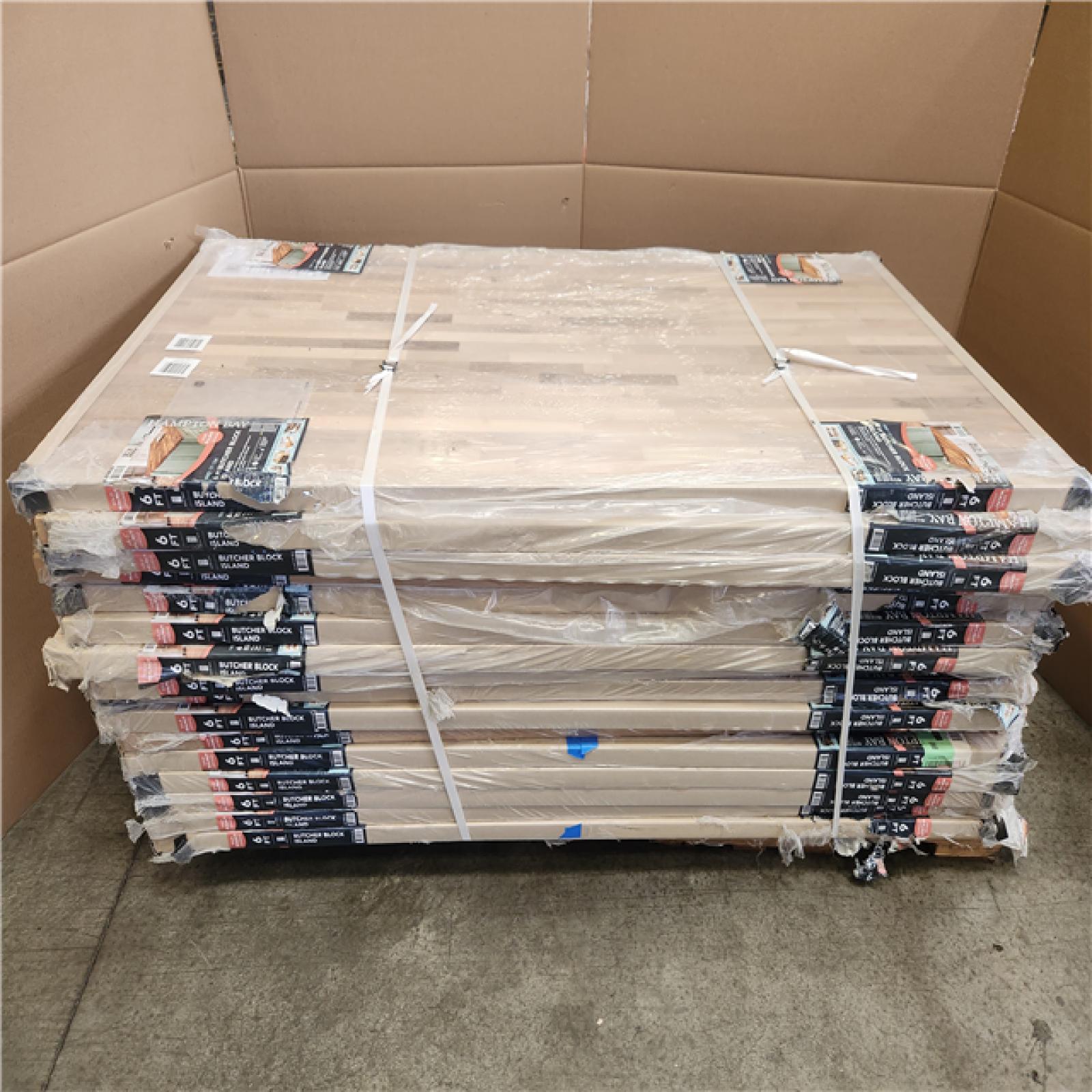 Phoenix Hampton Bay 6 ft. L x 39 in. D Unfinished Walnut Solid Wood Butcher Block Countertop Island with Standard Edge Pallet (16-CounterTops)