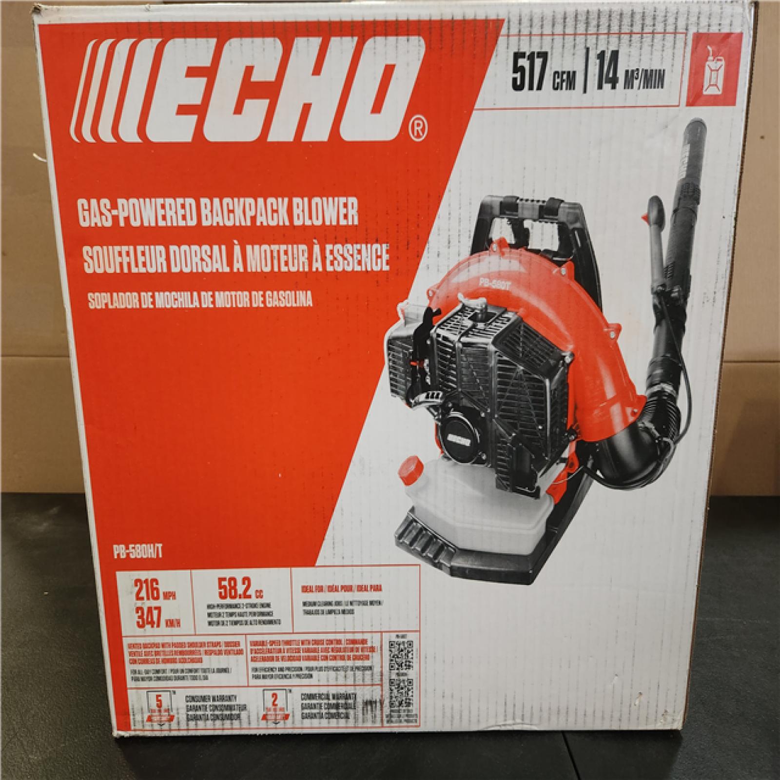 Phoenix ECHO 216 MPH 517 CFM 58.2cc Gas 2-Stroke Backpack Leaf Blower with Tube Throttle