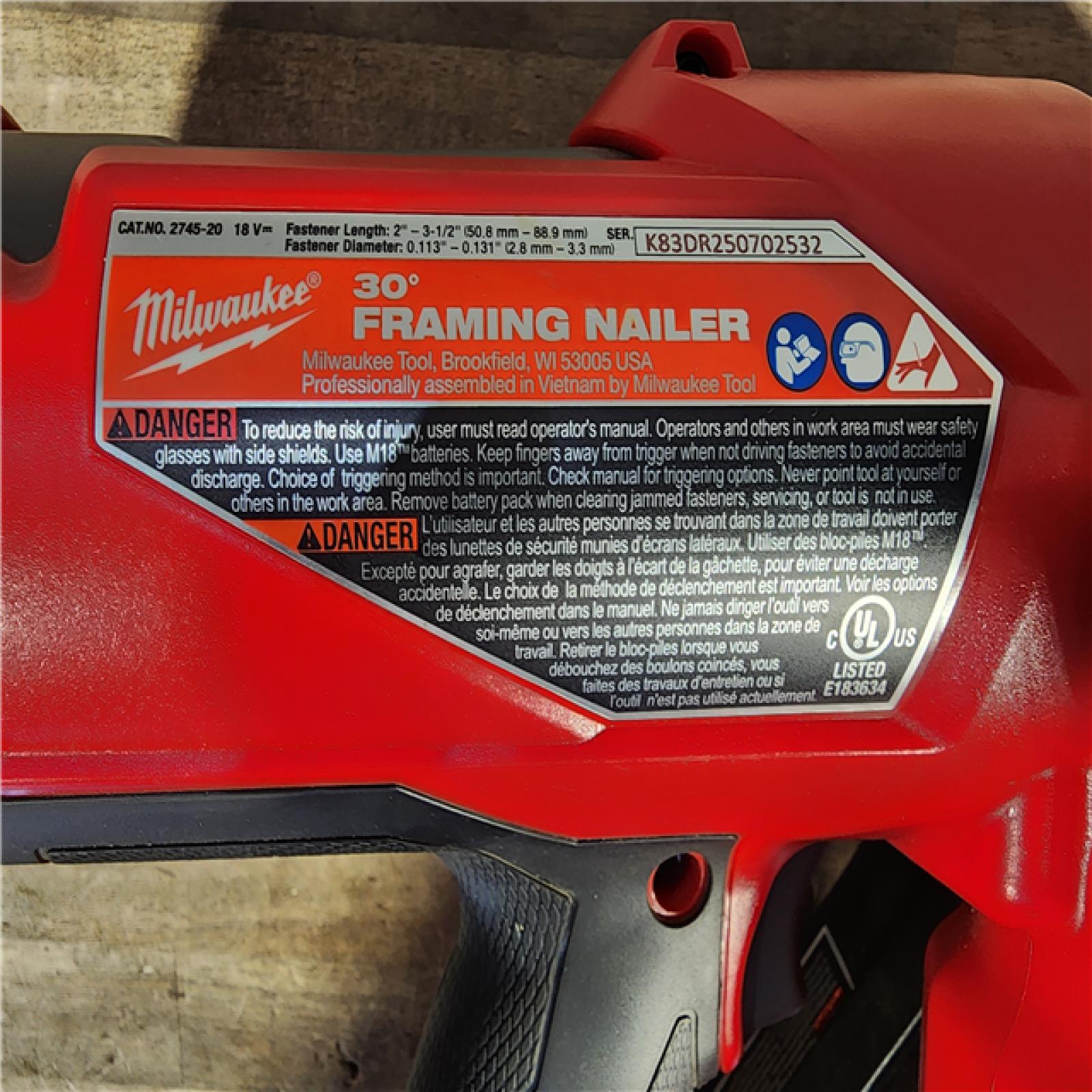 HOUSTON LOCATION - AS-IS M18 FUEL 3-1/2 in. 18-Volt 30-Degree Lithium-Ion Brushless Cordless Framing Nailer (Tool-Only)