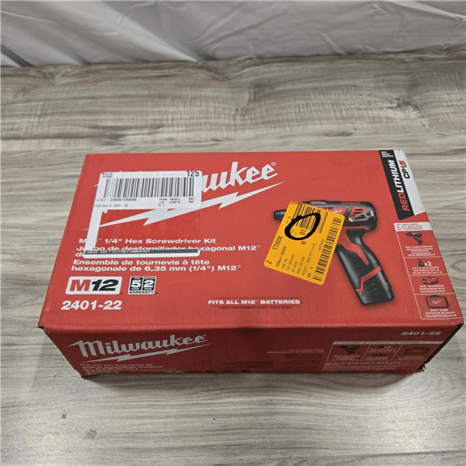 NEW! - Milwaukee 2401-22 - M12 12V Cordless Screwdriver Kit