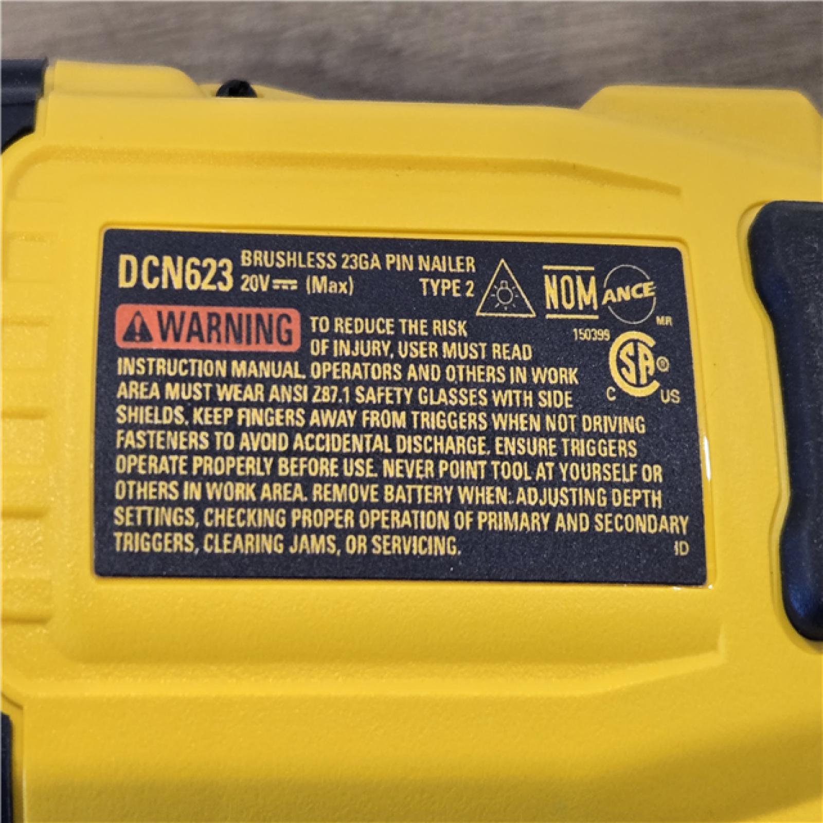 AS-IS DEWALT ATOMIC 20V MAX Cordless 23 Gauge Pin Nailer Kit