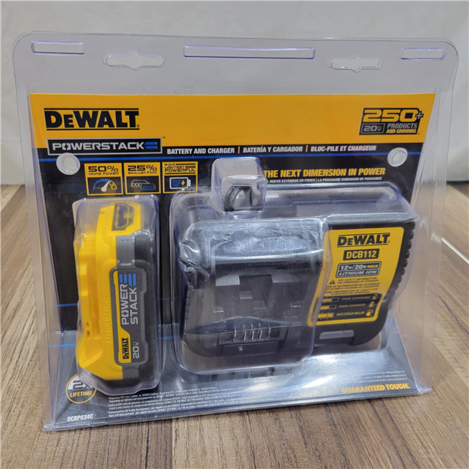 NEW! DEWALT DCBP034C 20V MAX Starter Kit with PowerStack Lithium-Ion Compact Battery and Charger
