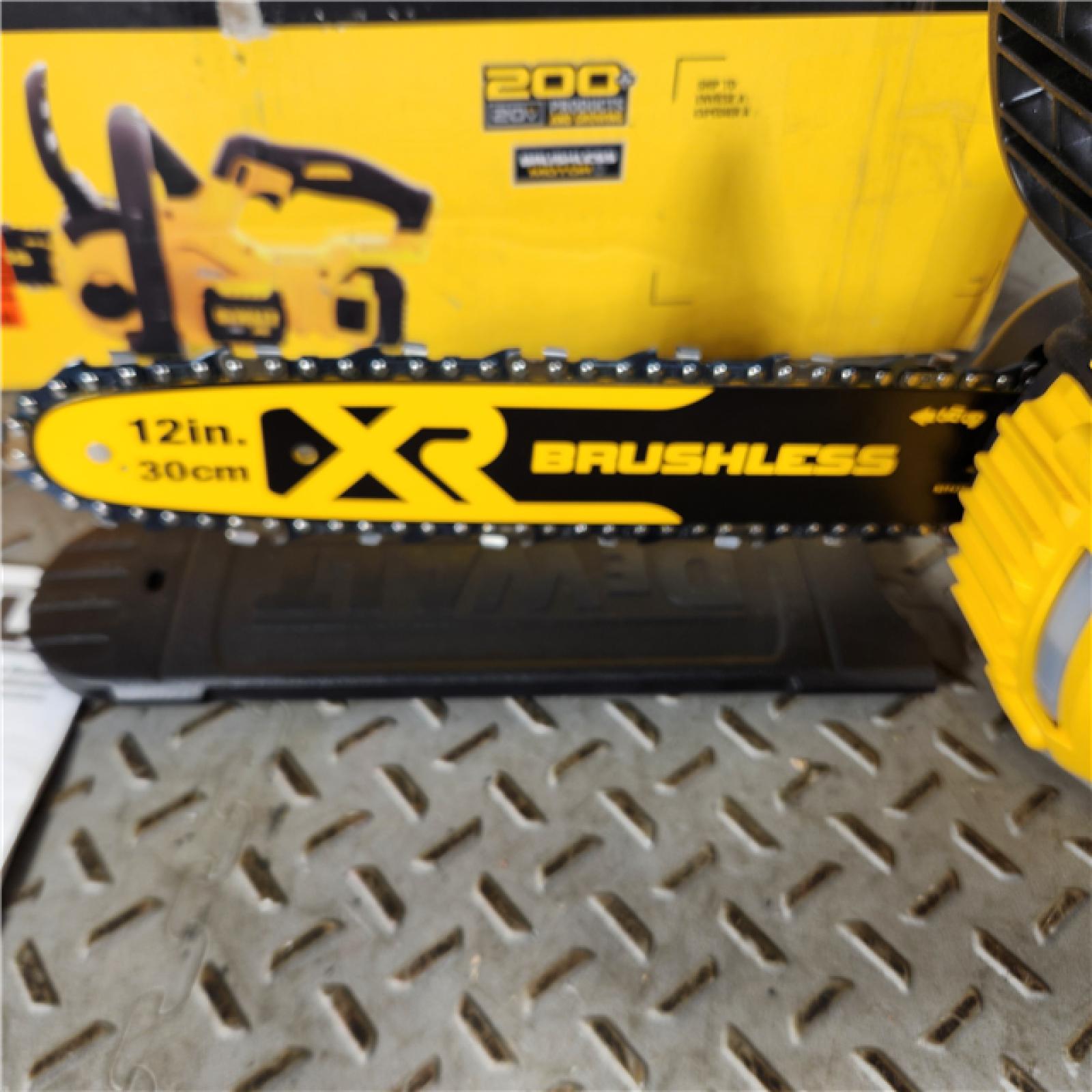 Houston Location - As-IS Dewalt 7605686 12 in. 20V Battery Powered Chainsaw - Appears IN NEW Condition