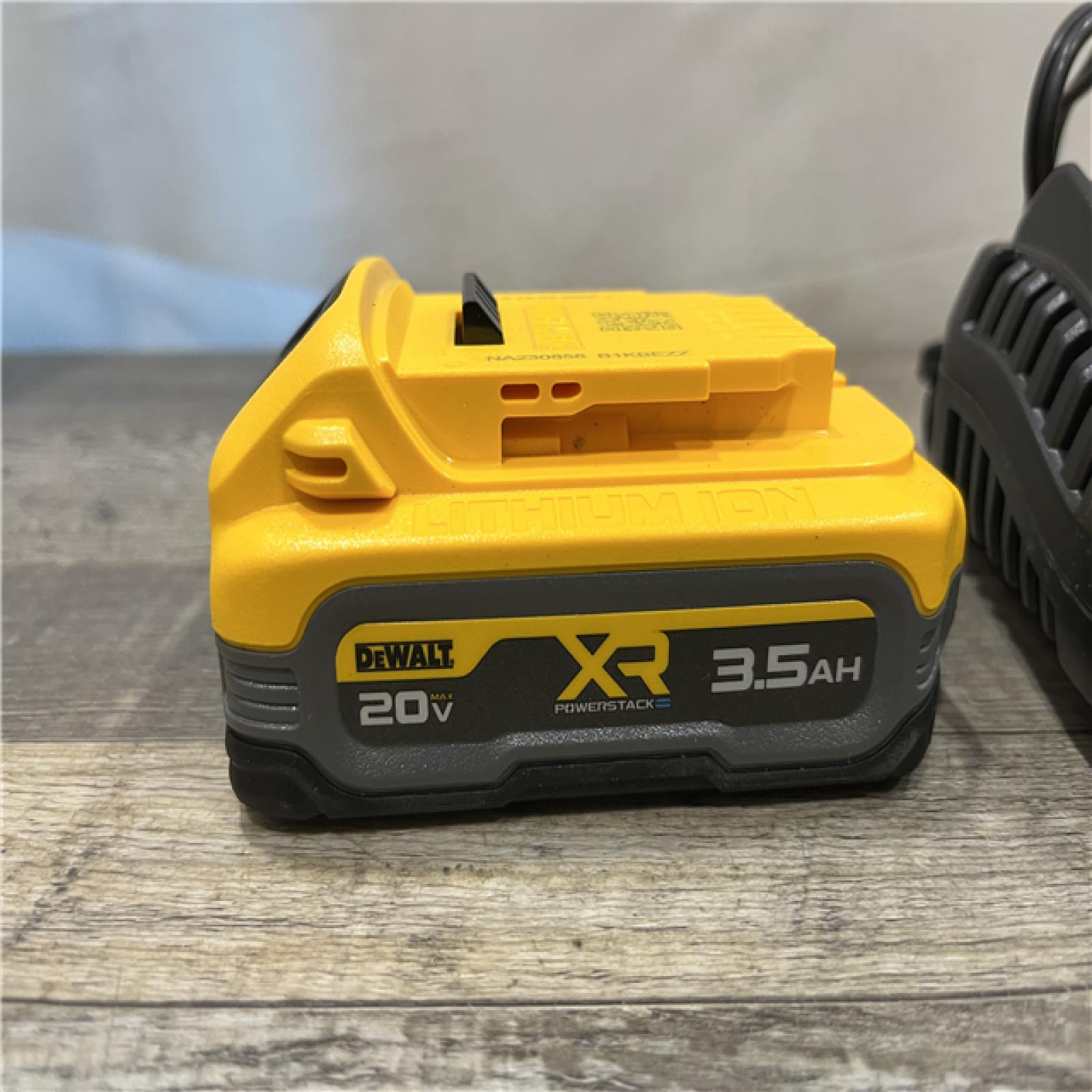 AS-IS DEWALT 20V MAX XR POWERSTACK Lithium-Ion Battery Starter Kit with 3.5Ah Battery and Charger