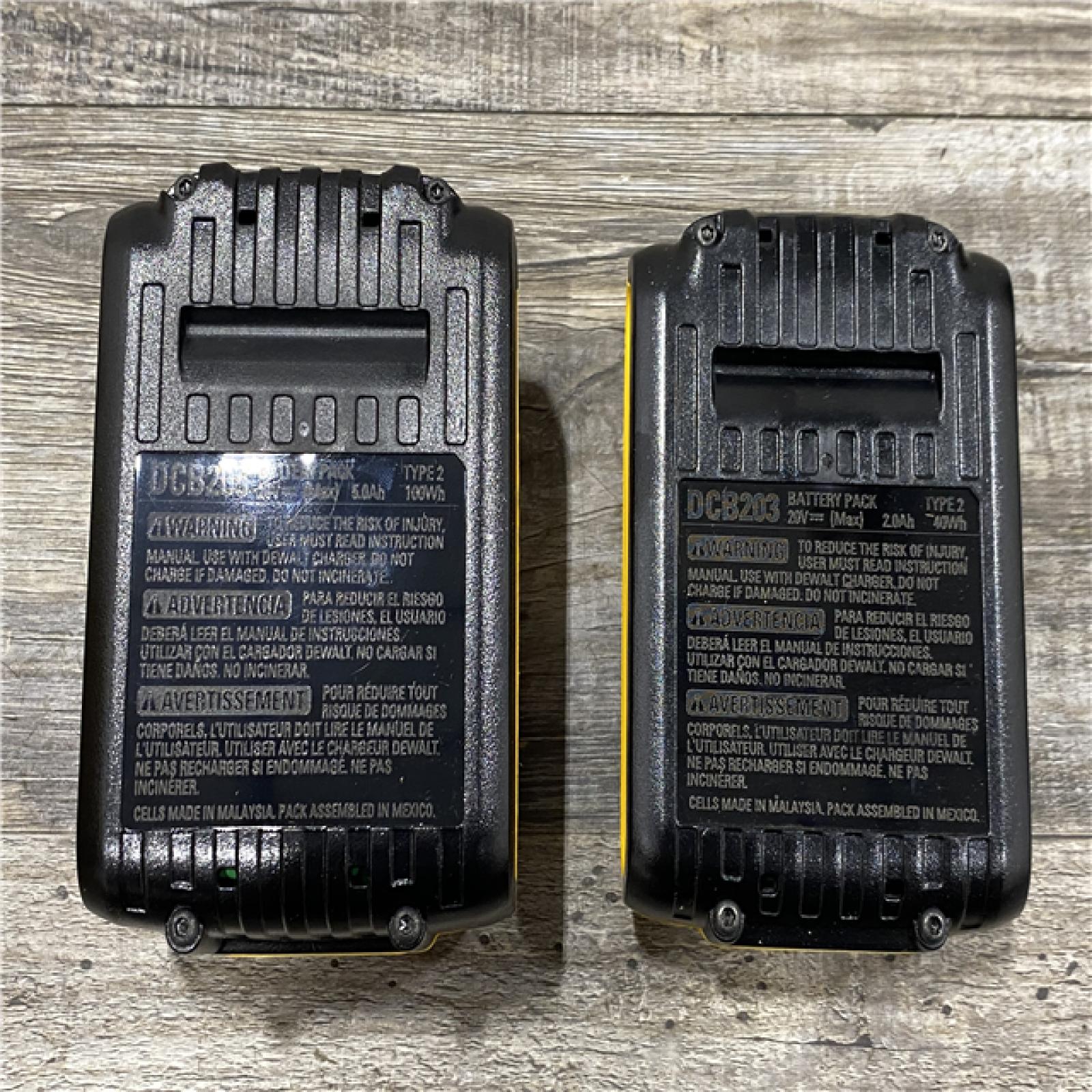 AS-IS DEWALT 20V MAX Lithium-Ion Battery Kit with 5.0Ah and 2.0Ah Battery and Charger