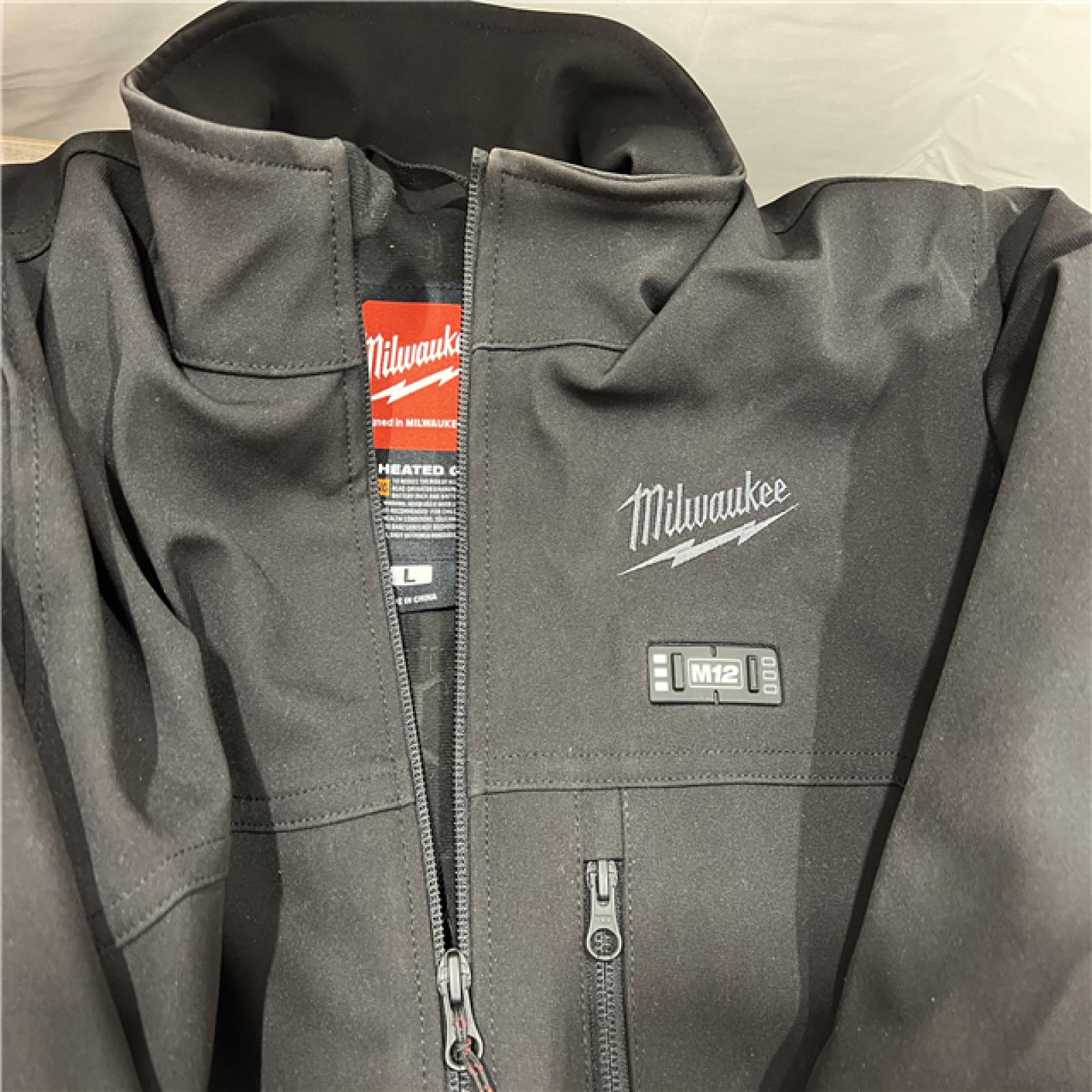 AS-IS Men's Large M12 12-Volt Lithium-Ion Cordless Tough Shell Black Heated Jacket with (1) 3.0 Ah Battery and Charger