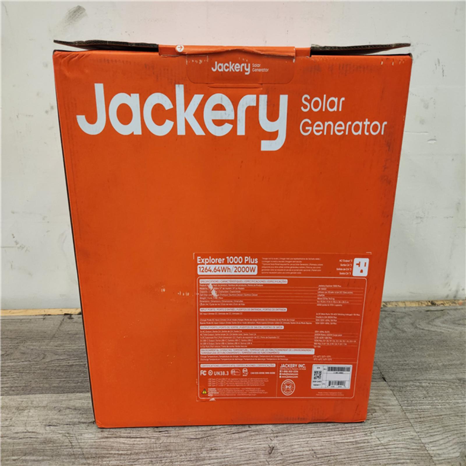 Phoenix Location NEW Jackery Solar Generator Explorer 1000 Plus 1264.64Wh/2000W Model No. JE-1000C (SEALED)