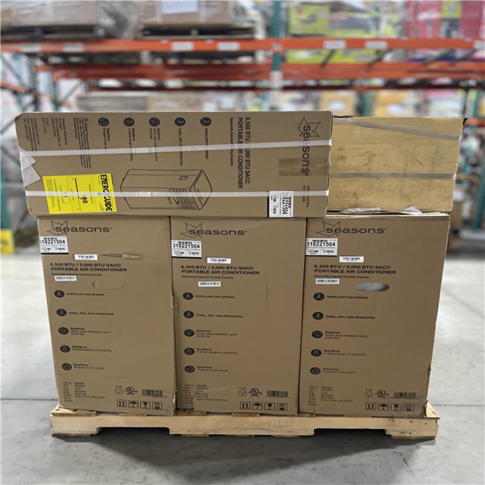 DALLAS LOCATION - SEASONS 8 500 PORTABLE AIR CONDITIONER PALLET-(13 UNITS)