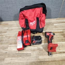 HOUSTON LOCATION - AS - IS Milwaukee 18-Volt Lithium-Ion Compact Brushless Cordless 1/4 in. Impact Driver Kit