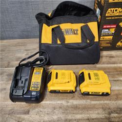 HOUSTON LOCATION - AS-IS Dewalt DCK225D2 20V MAX ATOMIC Brushless Compact Lithium-Ion 1/2 in. Cordless Drill Driver and 1/4 in. Impact Driver Combo Kit with 2 Batteries 2 Ah