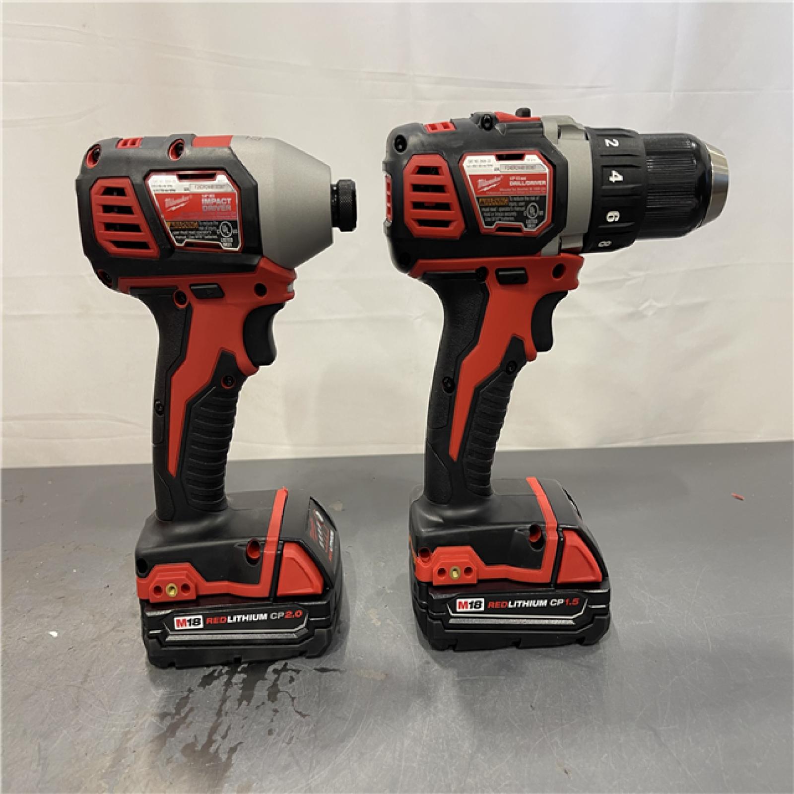 AS-IS - Milwaukee 18V Cordless Brushed 2-Tool Drill/Driver and Impact Driver Kit