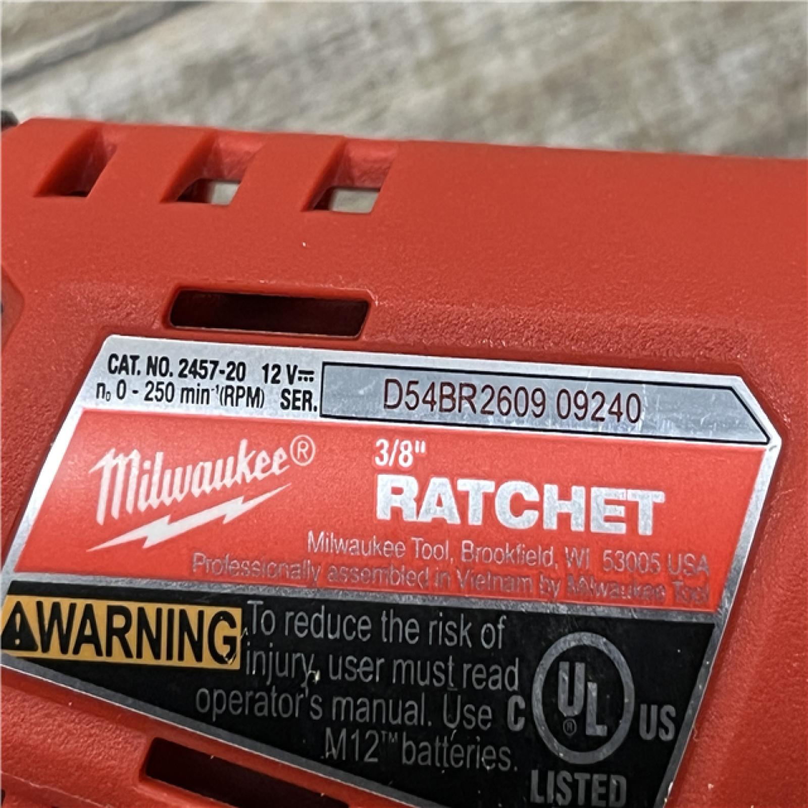 AS-IS Milwaukee 12V Lithium-Ion Cordless 3/8 in. Ratchet (Tool-Only)