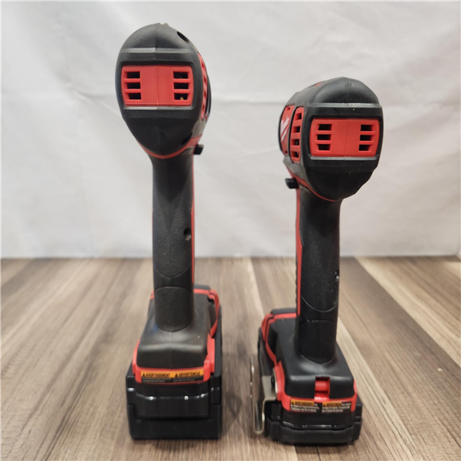 AS-IS- Milwaukee 18V Cordless Brushed 2-Tool Drill/Driver and Impact Driver Kit