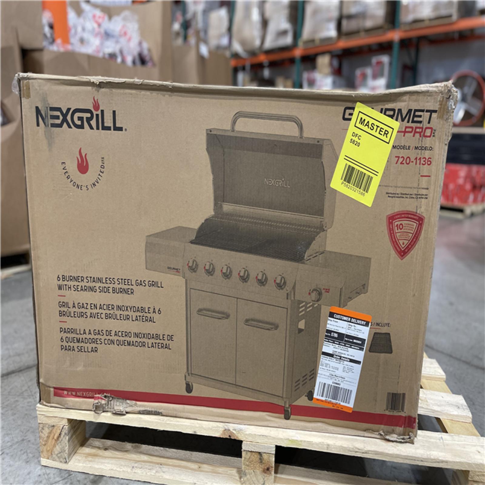 DALLAS LOCATION - Shop Nexgrill Gourmet Pro 6-Burner Stainless Steel Propane Gas Grill with Searing Side Burner and Griddle Max Insert