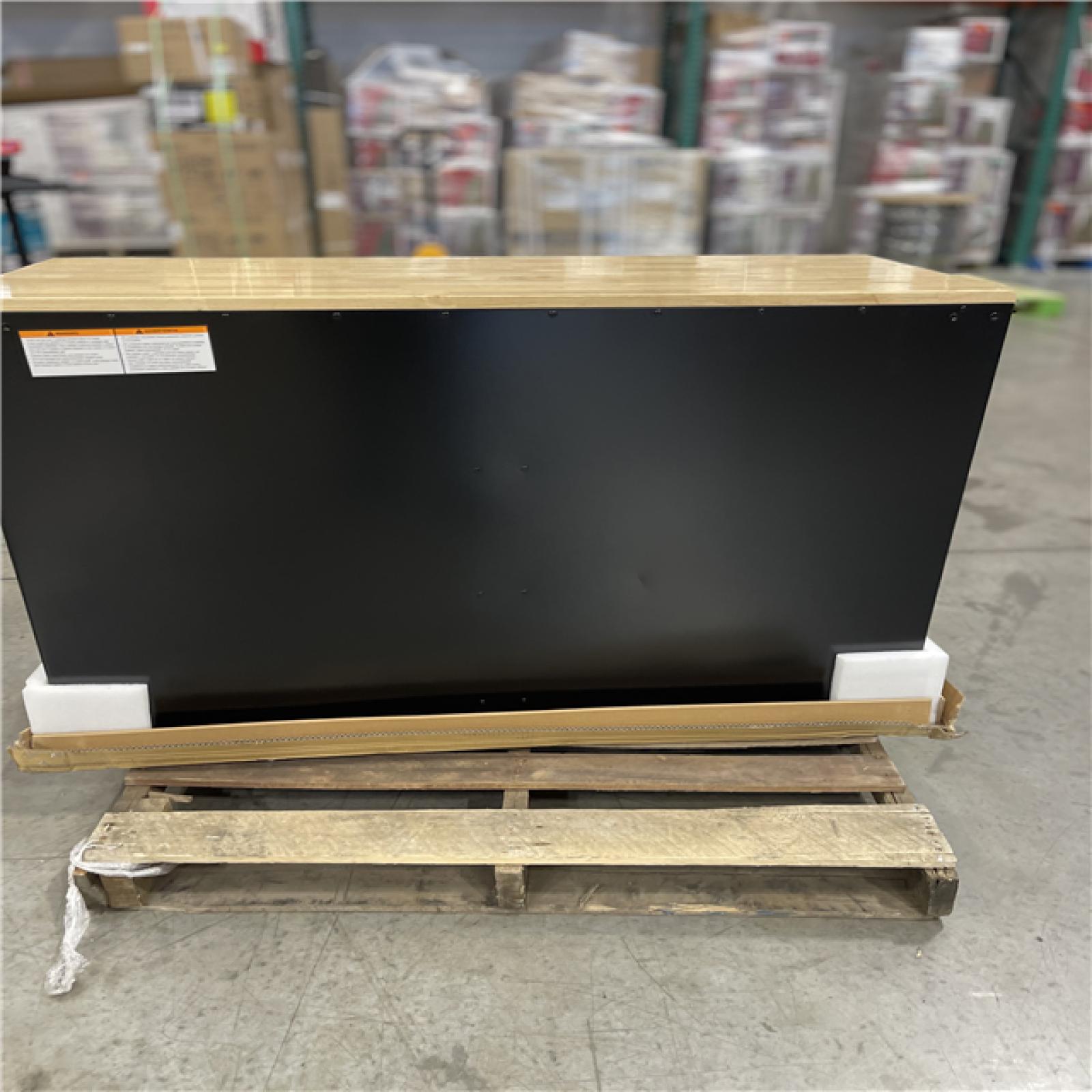 DALLAS LOCATION- AS-IS Husky Tool Storage 46 in. W x 18 in. D 9-Drawer Mobile Workbench Cabinet in Gloss Black