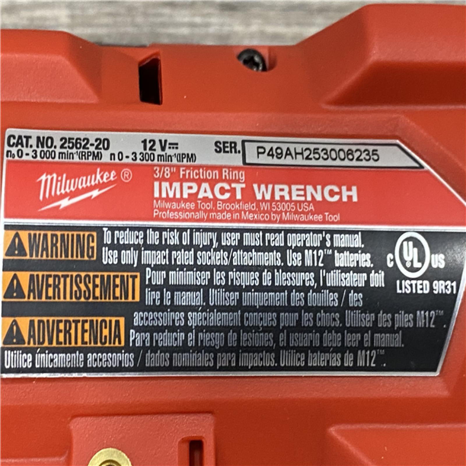 AS-IS Milwaukee FUEL 12V Li-Ion Brushless Cordless Stubby 3/8 in. Impact Wrench Kit