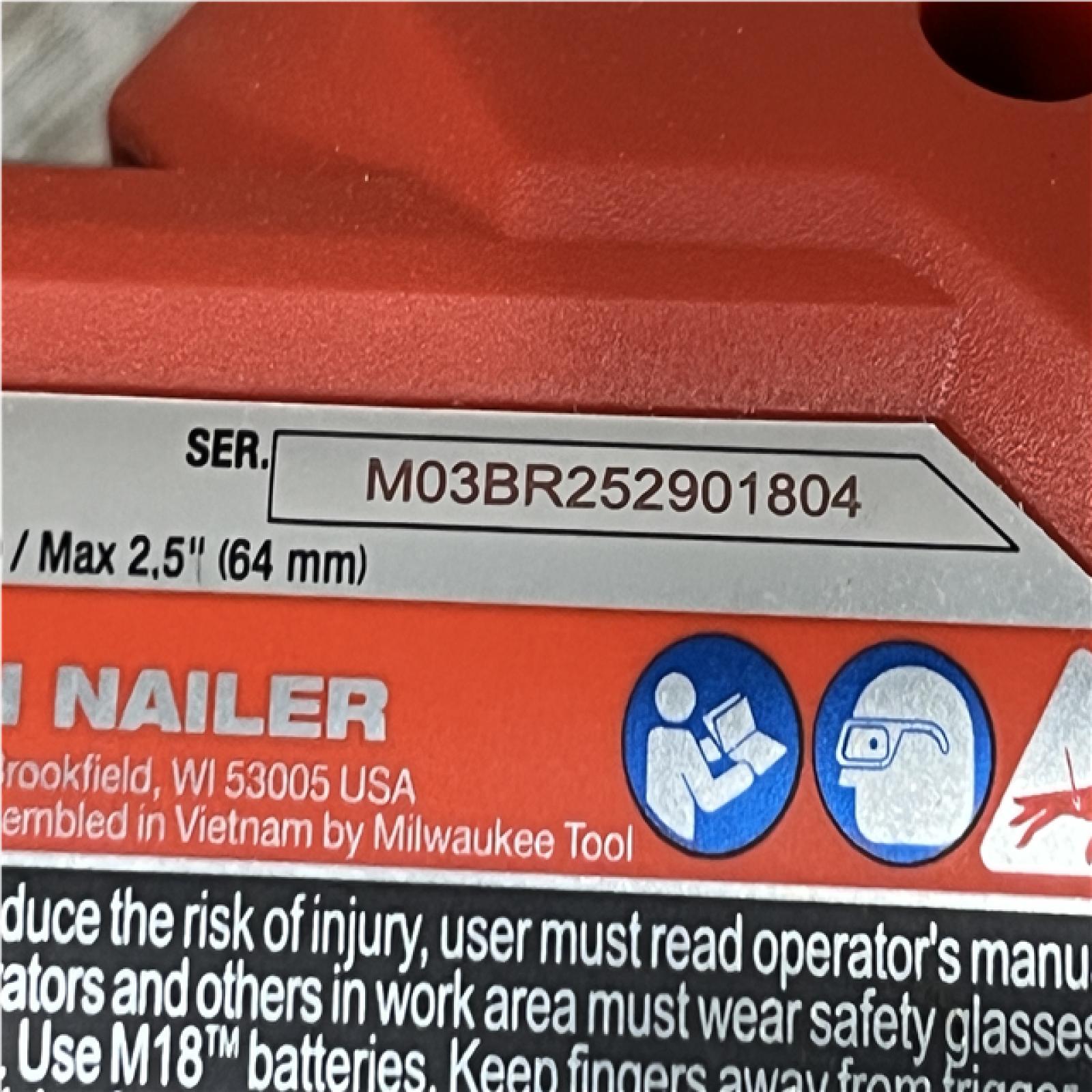 AS-IS Milwaukee FUEL 18V Lithium-Ion Brushless Cordless Gen II 15-Gauge Angled Nailer (Tool-Only)