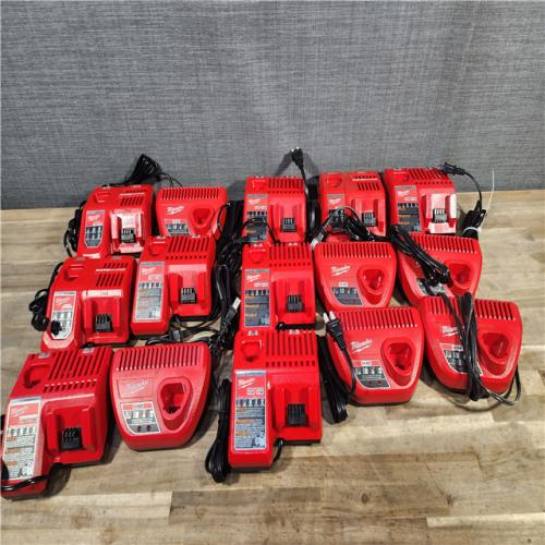HOUSTON LOCATION - AS-IS MILWAUKEE BATTERY CHARGER PACK QTY - 15