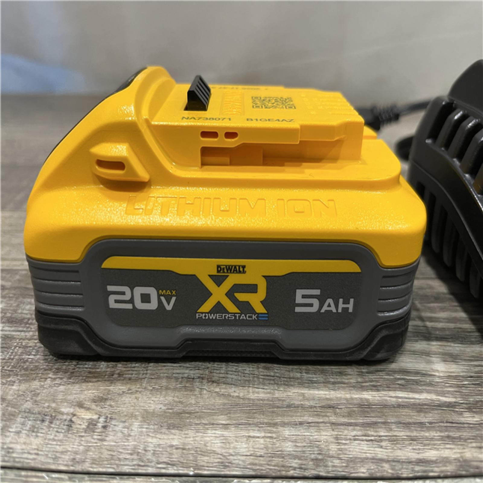AS-IS DEWALT 20V MAX XR POWERSTACK Lithium-Ion Battery Starter Kit with 5.0Ah Battery and Charger