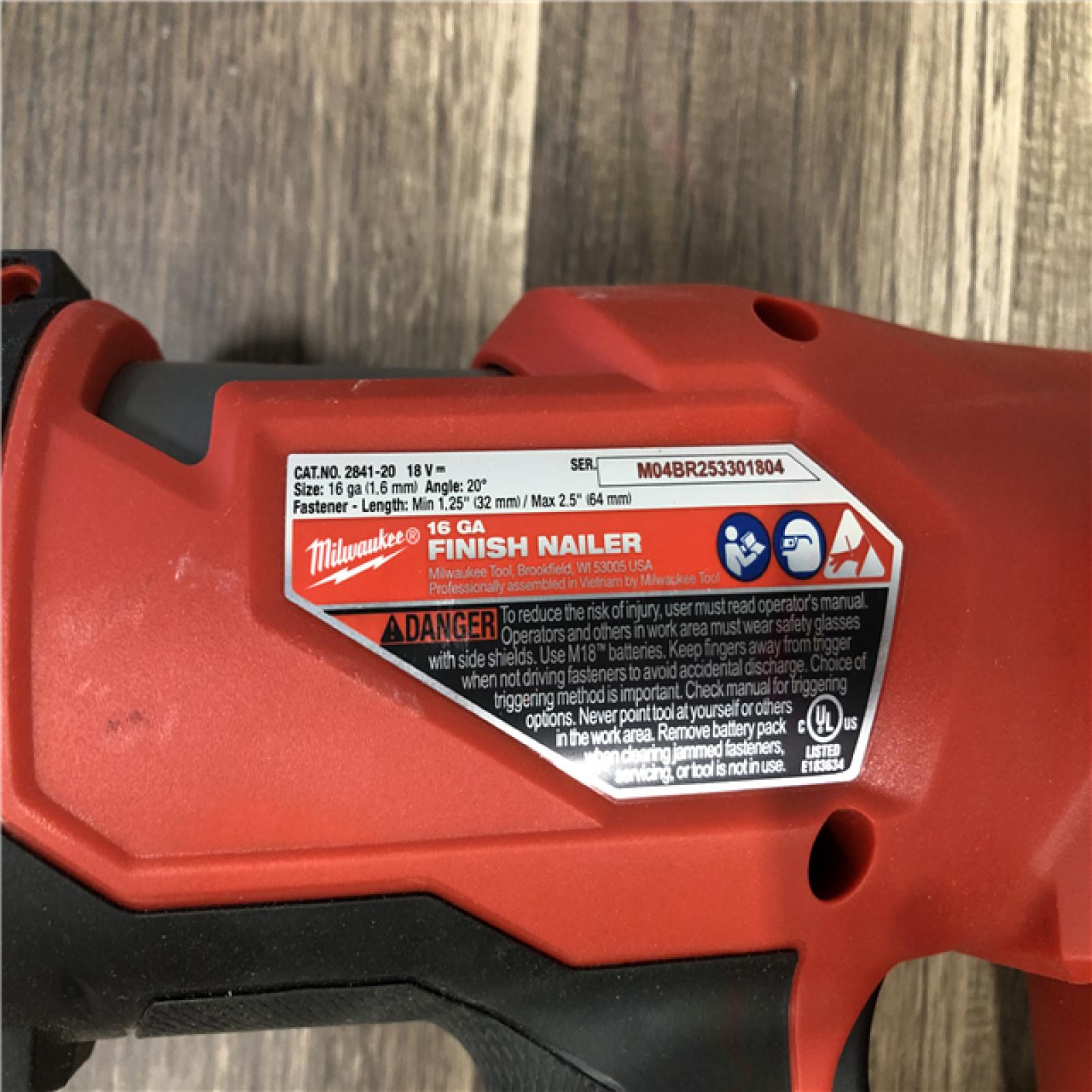 AS-IS Milwaukee FUEL 18-Volt Lithium-Ion Brushless Cordless Gen II 16-Gauge Angled Finish Nailer (Tool-Only)