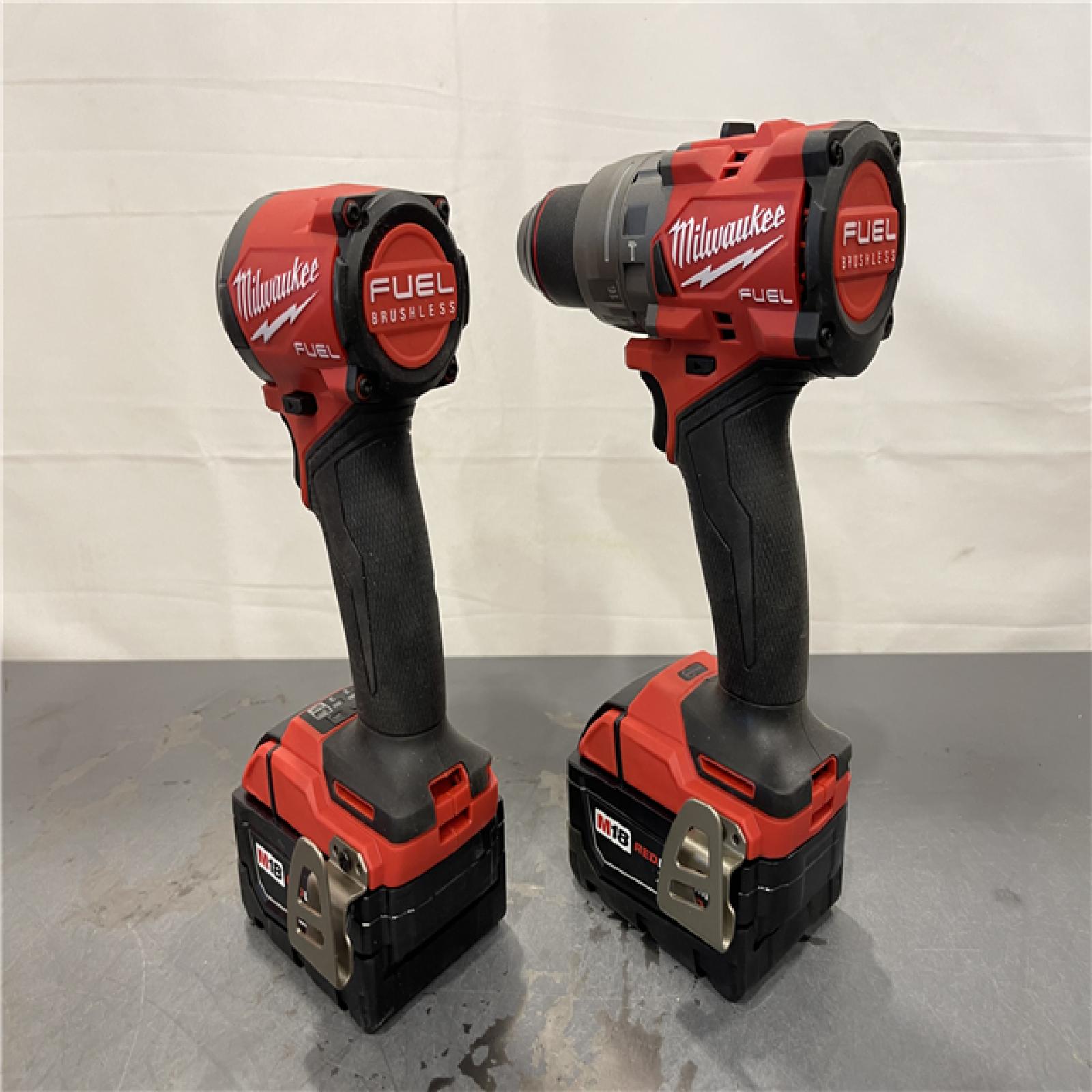AS-IS - MILWAUKEE FUEL 18V Lithium-Ion Brushless Cordless Hammer Drill and Impact Driver Combo Kit