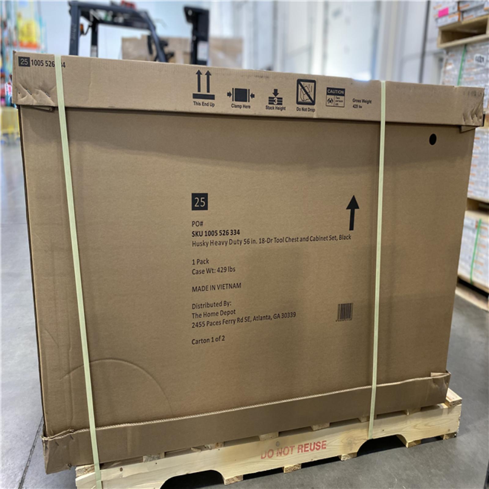 DALLAS LOCATION - Husky 56 in. W x 22 in. D Heavy Duty 23-Drawer Combination Rolling Tool Chest and Top Tool Cabinet in Matte Black (Bottom Piece Only)