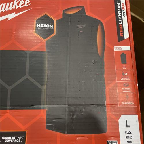 LIKE NEW - Milwaukee Men's Large 12-Volt Lithium-Ion Cordless Axis Black Heated Vest Kit