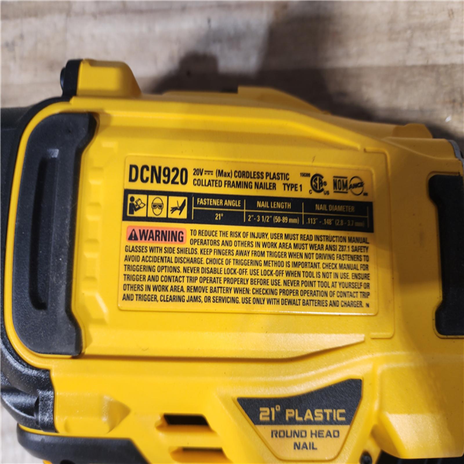 HOUSTON LOCATION - AS - IS DEWALT 20-Volt 21° Cordless Framing Nailer (Tool-Only)